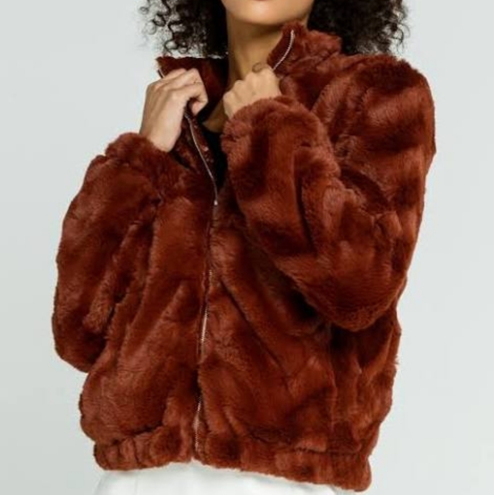West of Melrose Fur Chevron jacket